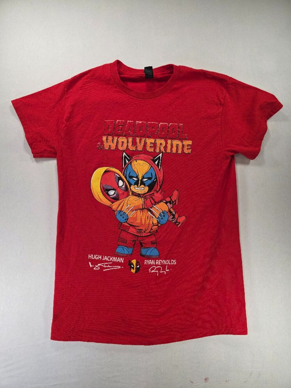 Deadpool and Wolverine Short Sleeve T-shirt Red Men's S (Tub 23 #709 June TB4)
